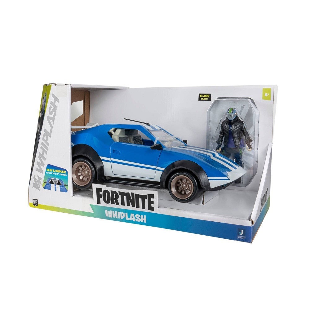 slide 6 of 6, Fortnite Joy Ride Whiplash Vehicle (Blue & White), Vehicle with 4in Articulated X-Lord Figure, 1 ct