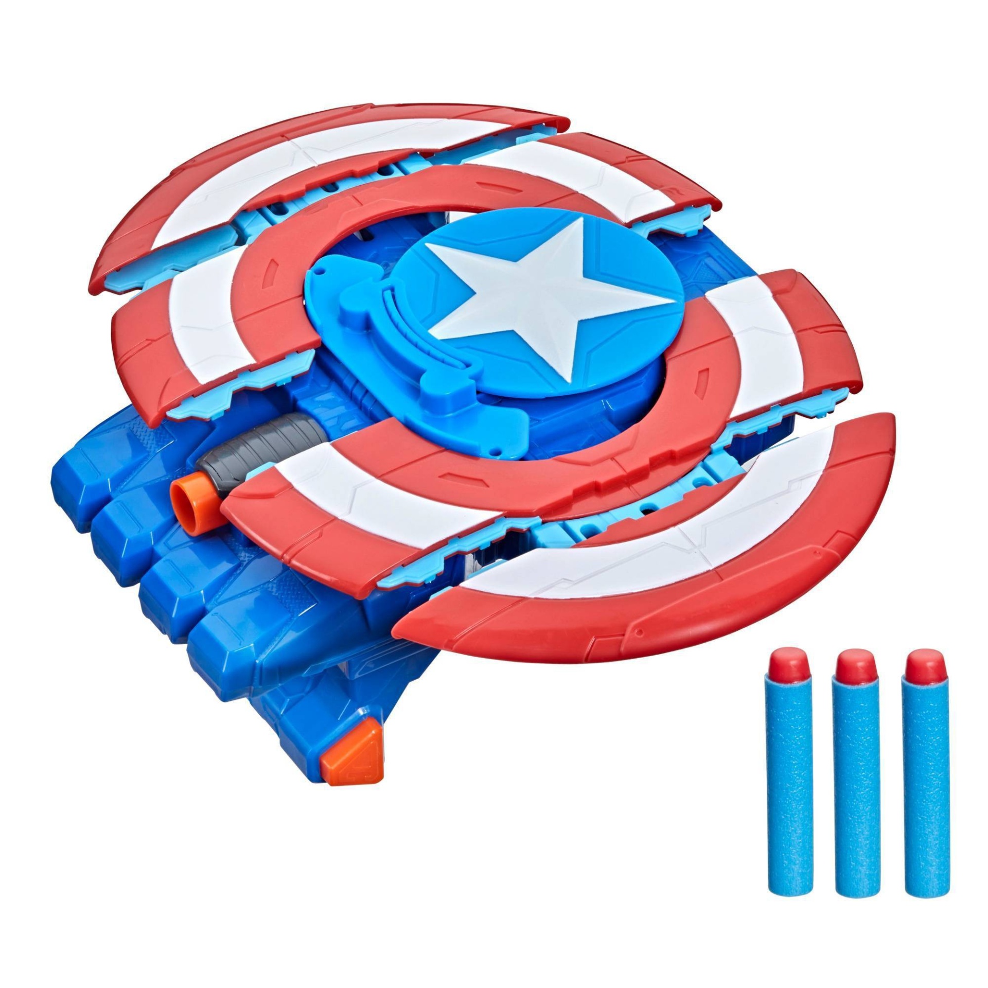 slide 1 of 10, NERF Marvel Avengers Mech Strike Captain America Strikeshot Shield, 1 ct