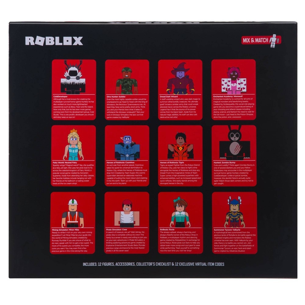 slide 3 of 4, Roblox Action Collection - Series 6 Figures 12pk (Roblox Classics) (Includes 12 Exclusive Virtual Items), 12 ct