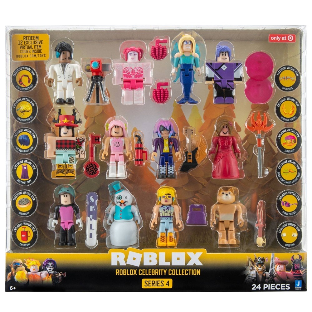 slide 2 of 3, Roblox Celebrity Collection - Series 4 Figure 12pk (Roblox Classics) (Includes 12 Exclusive Virtual Items), 12 ct