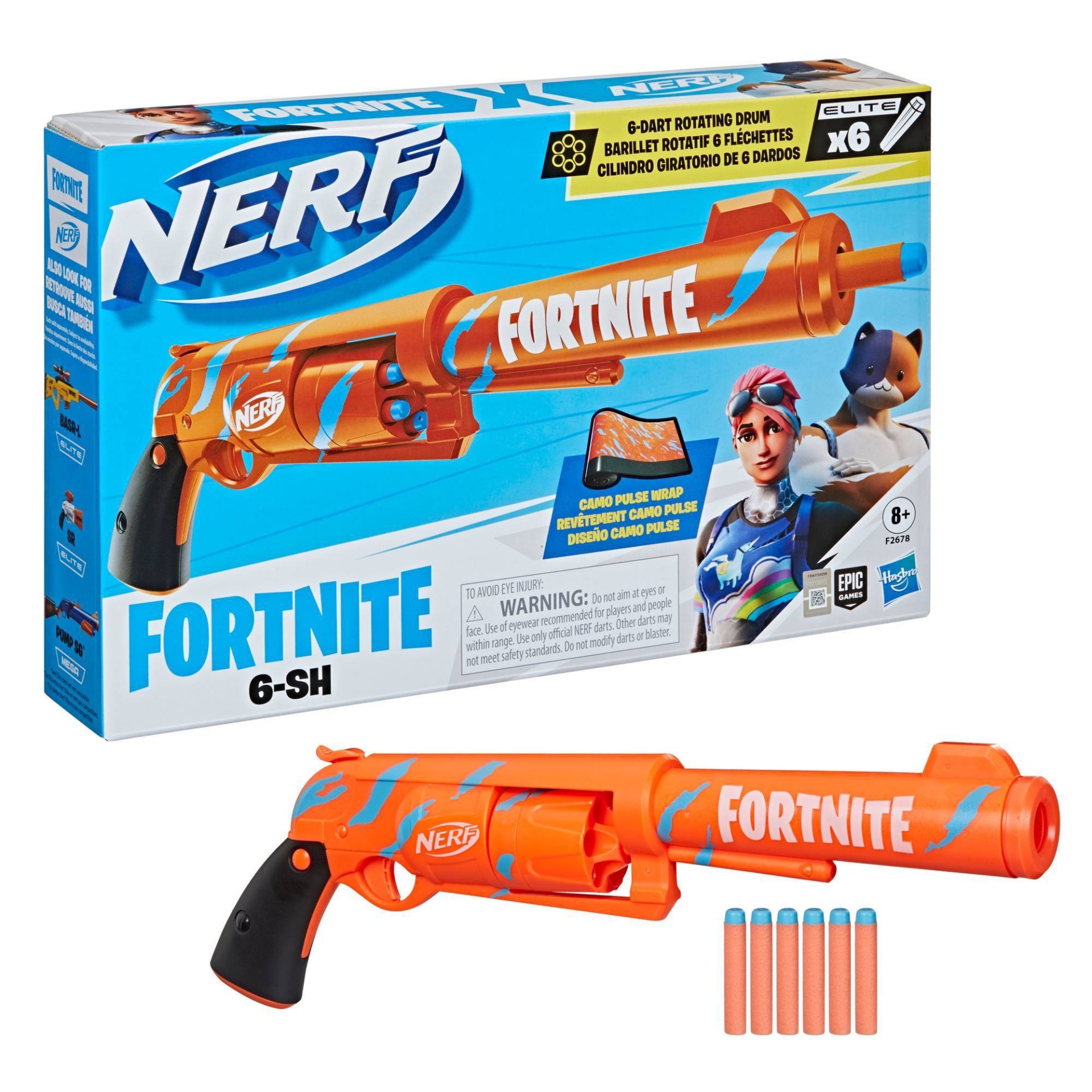 slide 1 of 9, NERF Fortnite 6-SH Dart Blaster, 1 ct