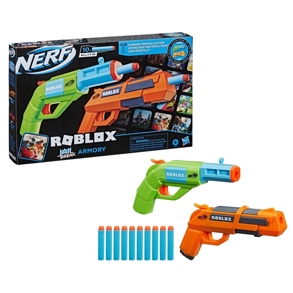 slide 8 of 11, NERF Roblox Jailbreak Armory 2-Pack Blasters, 1 ct