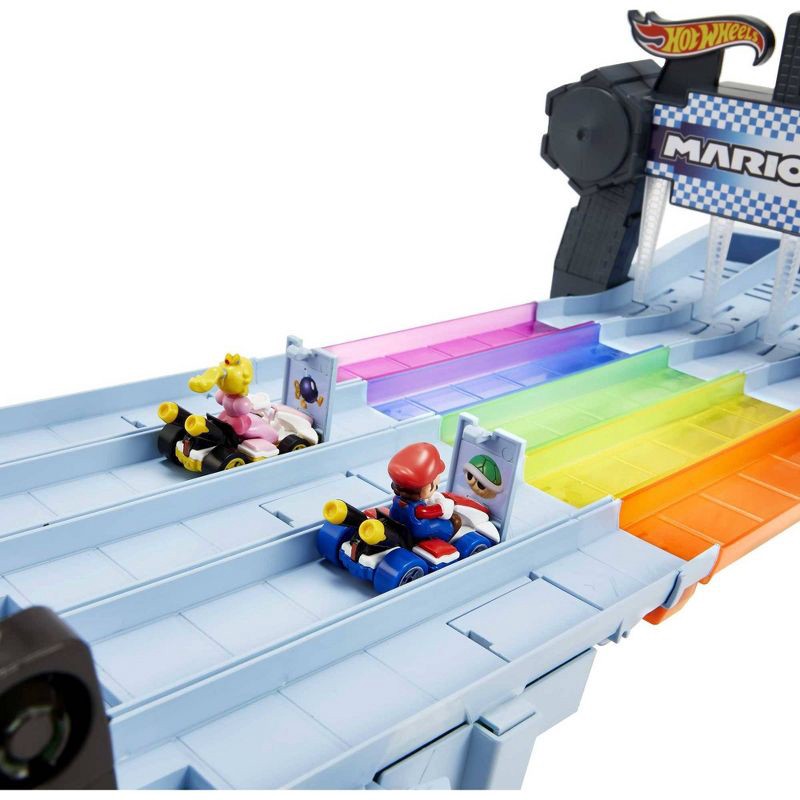 slide 14 of 15, Hot Wheels Nintendo Mario Kart Rainbow Road Raceway Track Set 30 Piece with 2 1:64 Scale Vehicles - Target Exclusive, 30 ct