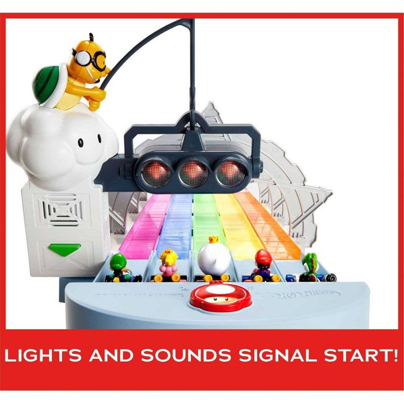 slide 9 of 15, Hot Wheels Nintendo Mario Kart Rainbow Road Raceway Track Set 30 Piece with 2 1:64 Scale Vehicles - Target Exclusive, 30 ct