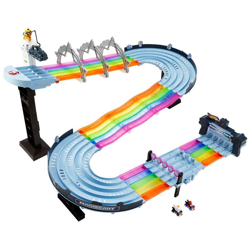 slide 11 of 15, Hot Wheels Nintendo Mario Kart Rainbow Road Raceway Track Set 30 Piece with 2 1:64 Scale Vehicles - Target Exclusive, 30 ct