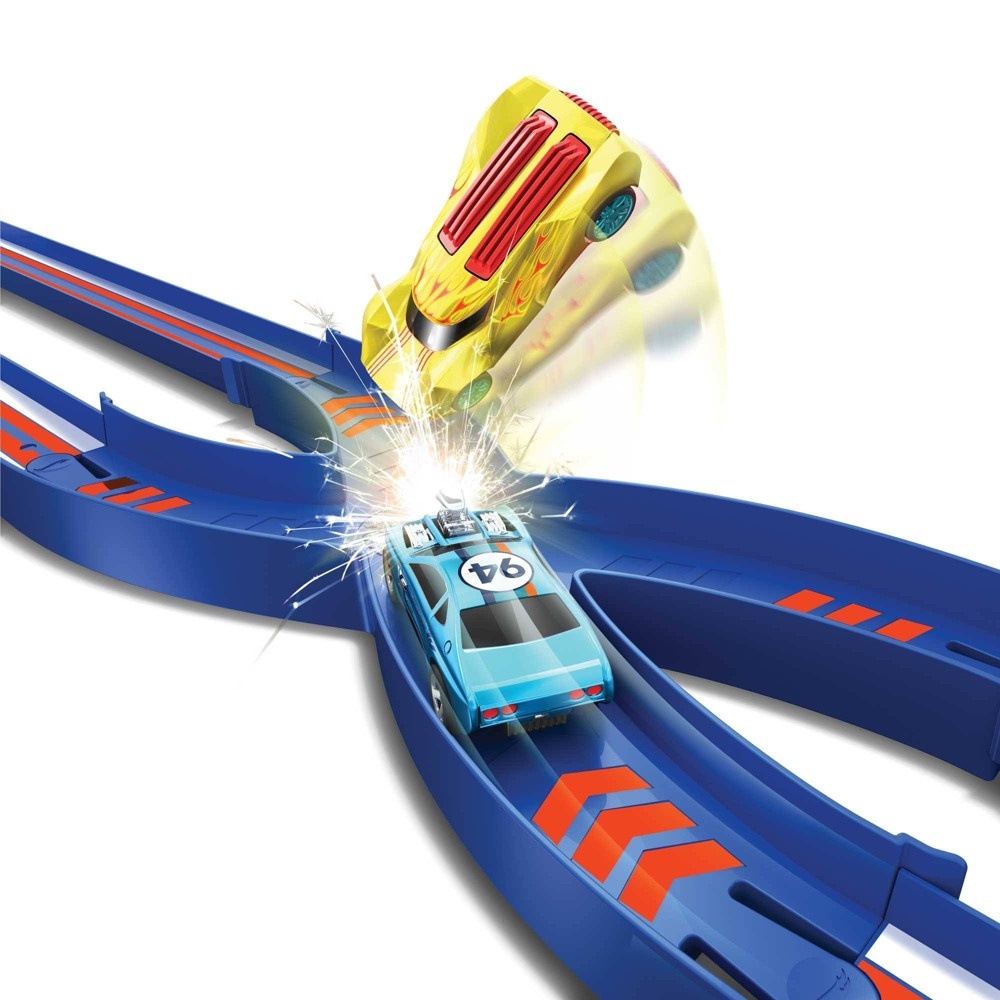 slide 2 of 5, Hot Wheels Flying Customs Wild Drive Drag Race Track Set, 1 ct