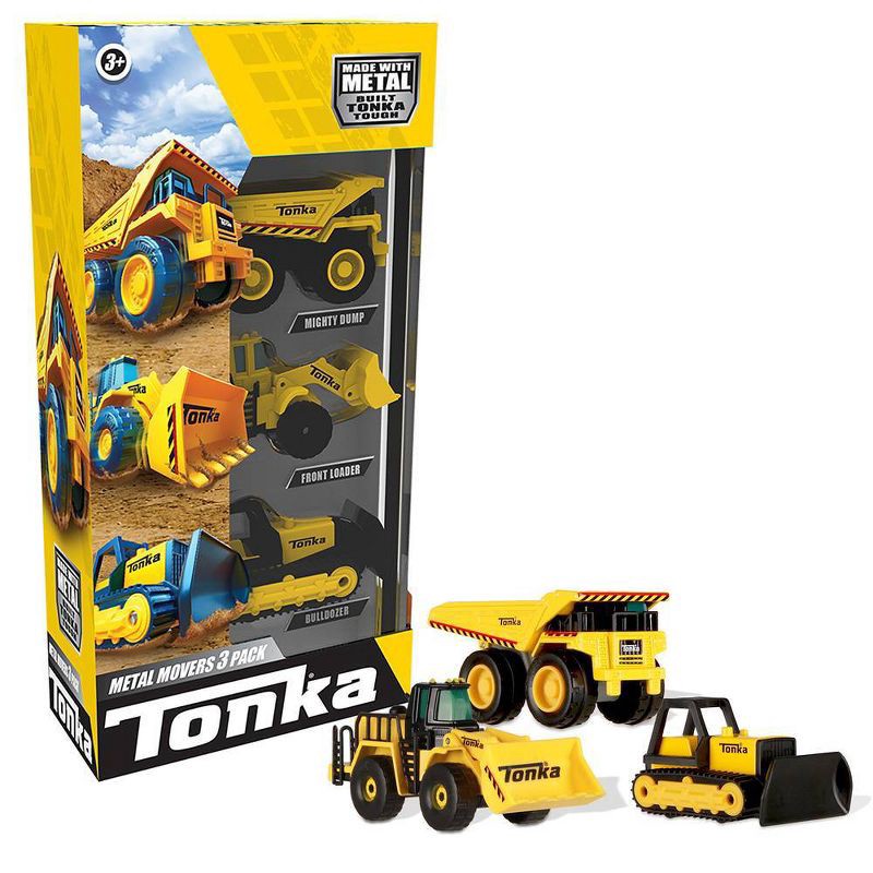 slide 1 of 10, Tonka Metal Movers - 3pk: Toy Construction Vehicles Set, 3 ct