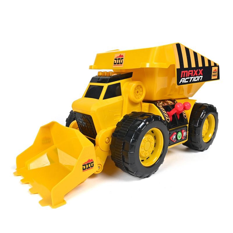 slide 1 of 6, Maxx Action 2-N-1 Dig Rig Dump Truck and Front End Loader Toy Vehicle, 1 ct