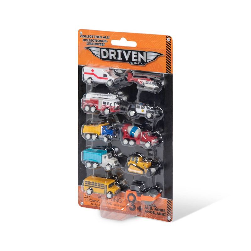 slide 2 of 13, DRIVEN by Battat DRIVEN – Mini Toy Trucks and Work Vehicles – Pocket Fleet Multipack - 10 pc, 10 ct