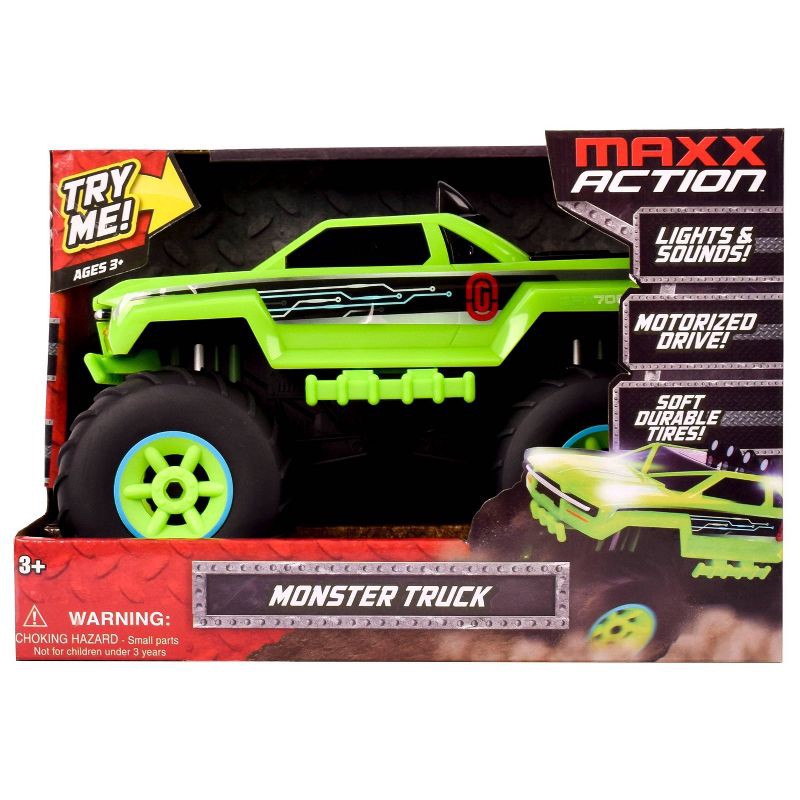 slide 5 of 6, Maxx Action Monster Truck Motorized Off Road Toy Vehicle - Green: Plastic Creativity Toy for Kids, Battery Powered, 1 ct