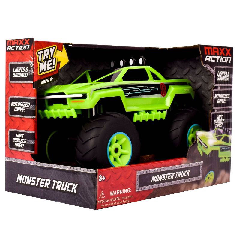 slide 6 of 6, Maxx Action Monster Truck Motorized Off Road Toy Vehicle - Green: Plastic Creativity Toy for Kids, Battery Powered, 1 ct