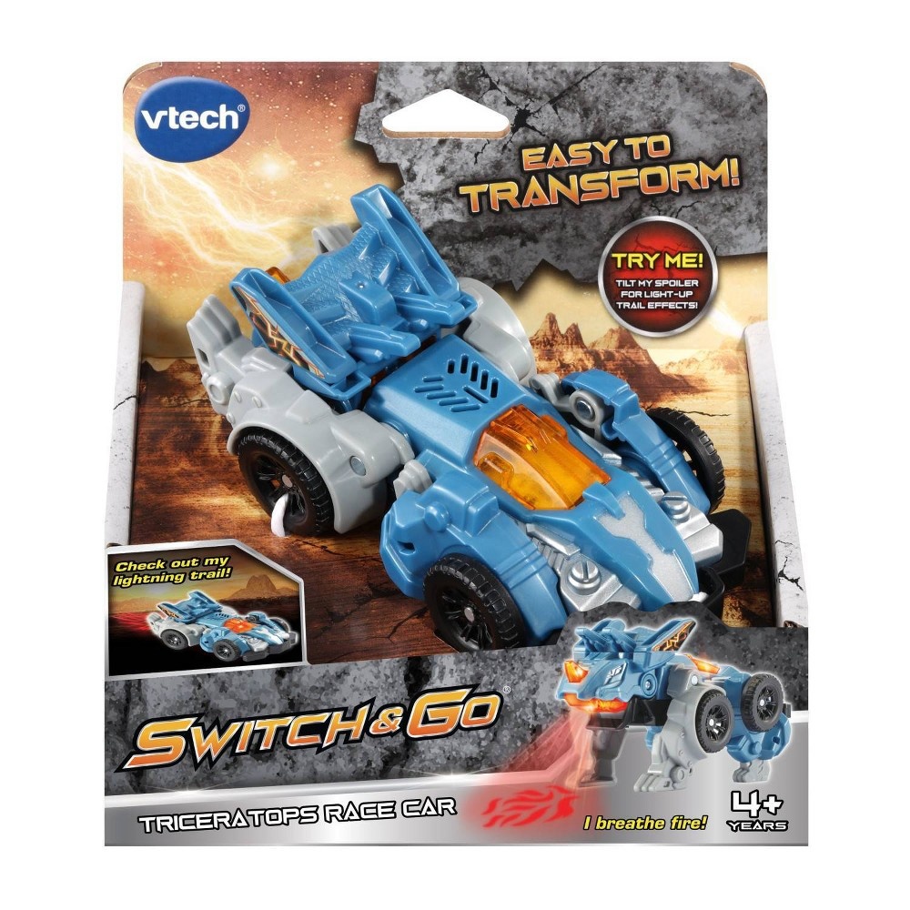 slide 5 of 5, VTech Switch & Go Triceratops Race Car, 1 ct
