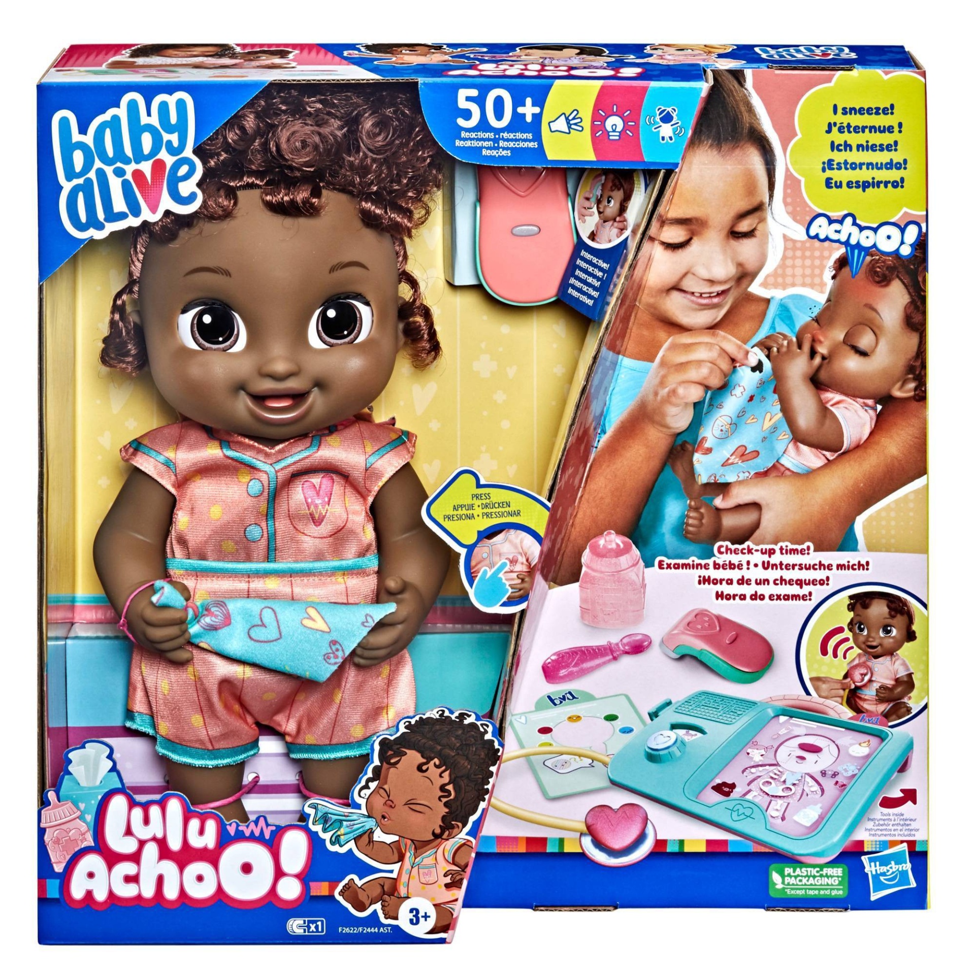 slide 1 of 8, Baby Alive Lulu Achoo Baby Doll - Black Hair, 1 ct