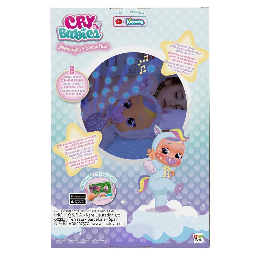 slide 9 of 9, Cry Babies Goodnight Starry Sky Jenna 12" Sleepytime Baby Doll, 1 ct