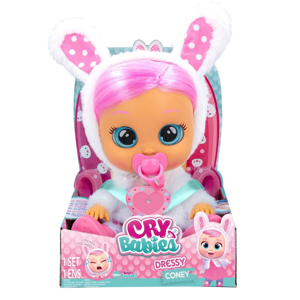 slide 5 of 7, Cry Babies Dressy Coney 12" Baby Doll - Pink Hair, 1 ct