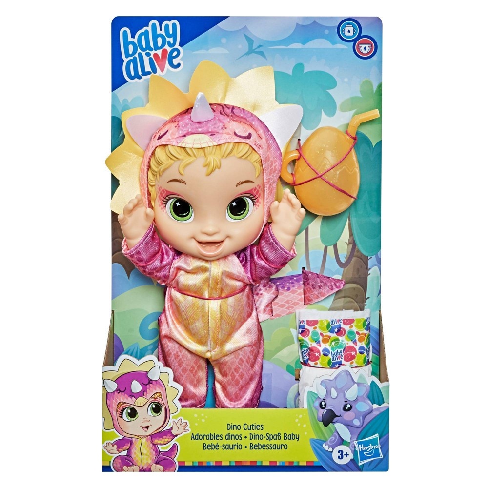 slide 4 of 5, Baby Alive Dino Cuties Doll Triceratops - Blonde Hair, 1 ct