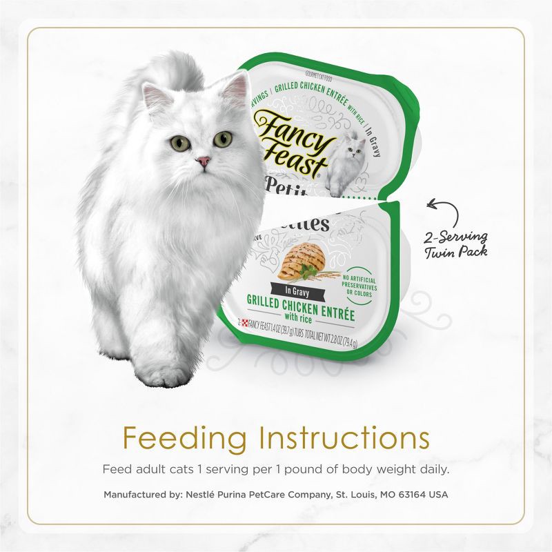 slide 9 of 10, Purina Fancy Feast Petites Gourmet Collection Variety Pack Chicken, Salmon, Seafood and Fish Flavor Gravy Wet Cat Food - 2.8oz/48ct, 2.8 oz, 48 ct