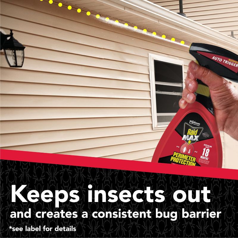 slide 13 of 13, Raid Max Bug Killer Perimeter Protection Bug Spray - 30oz, 30 oz