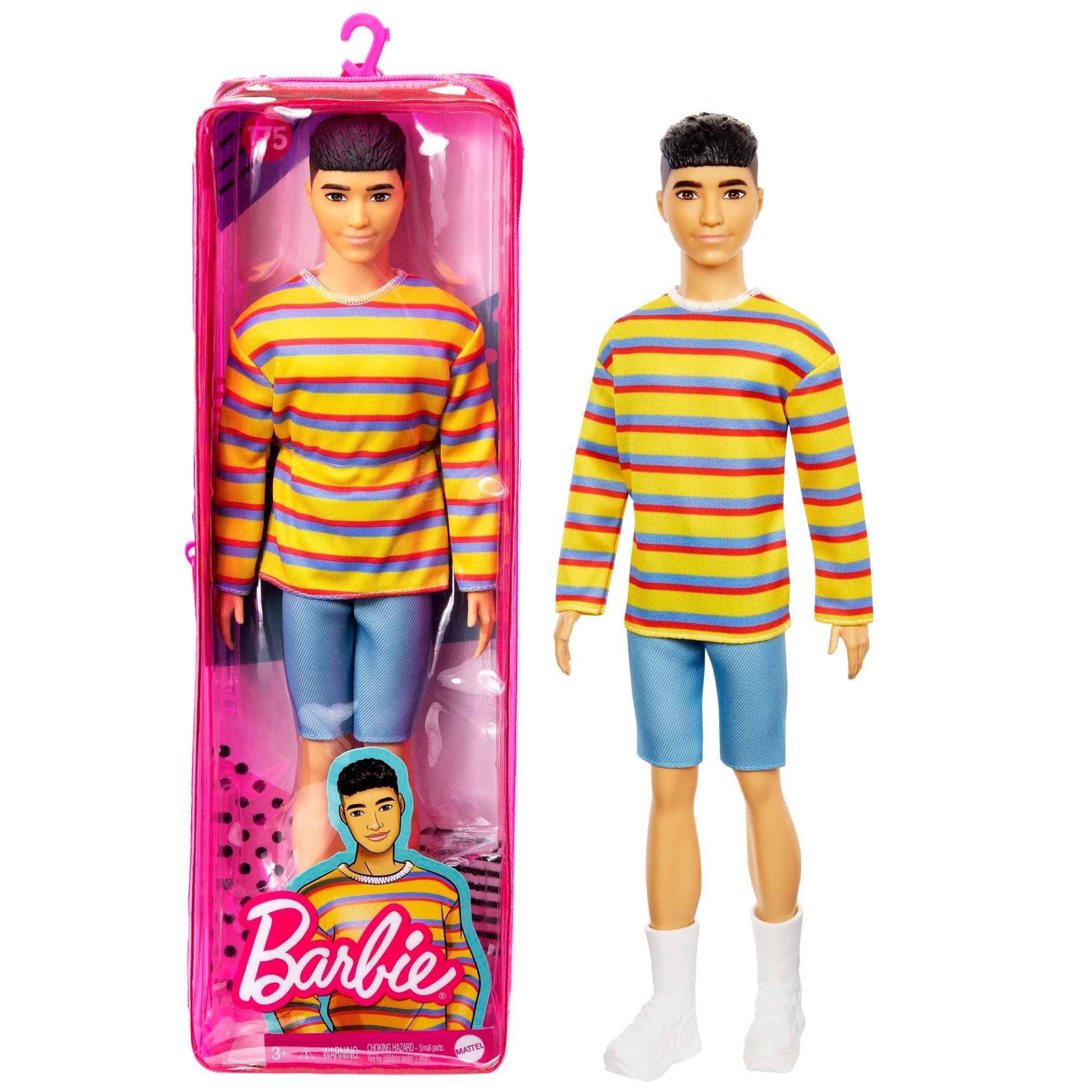 slide 1 of 6, Barbie Ken Fashionista Doll - Striped Shirt, 1 ct