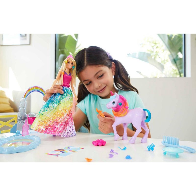 slide 2 of 6, Barbie Rainbow Potty Unicorn Playset, 1 ct