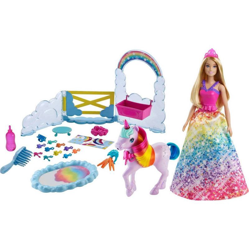 slide 1 of 6, Barbie Rainbow Potty Unicorn Playset, 1 ct