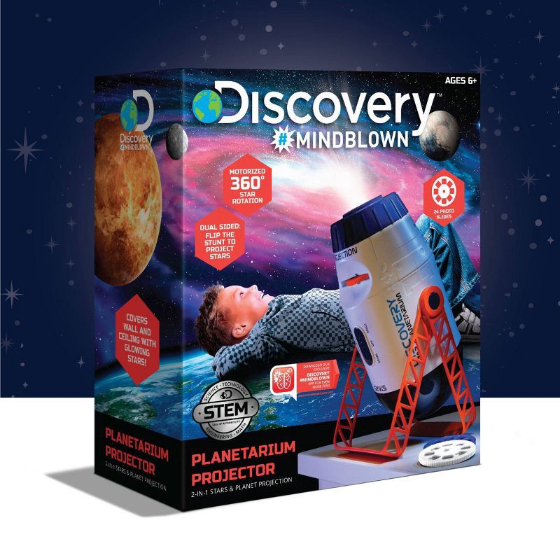 slide 10 of 12, Discovery Kids Discovery #Mindblown 2-In-1 Reversible Planetarium Space Projector, 1 ct