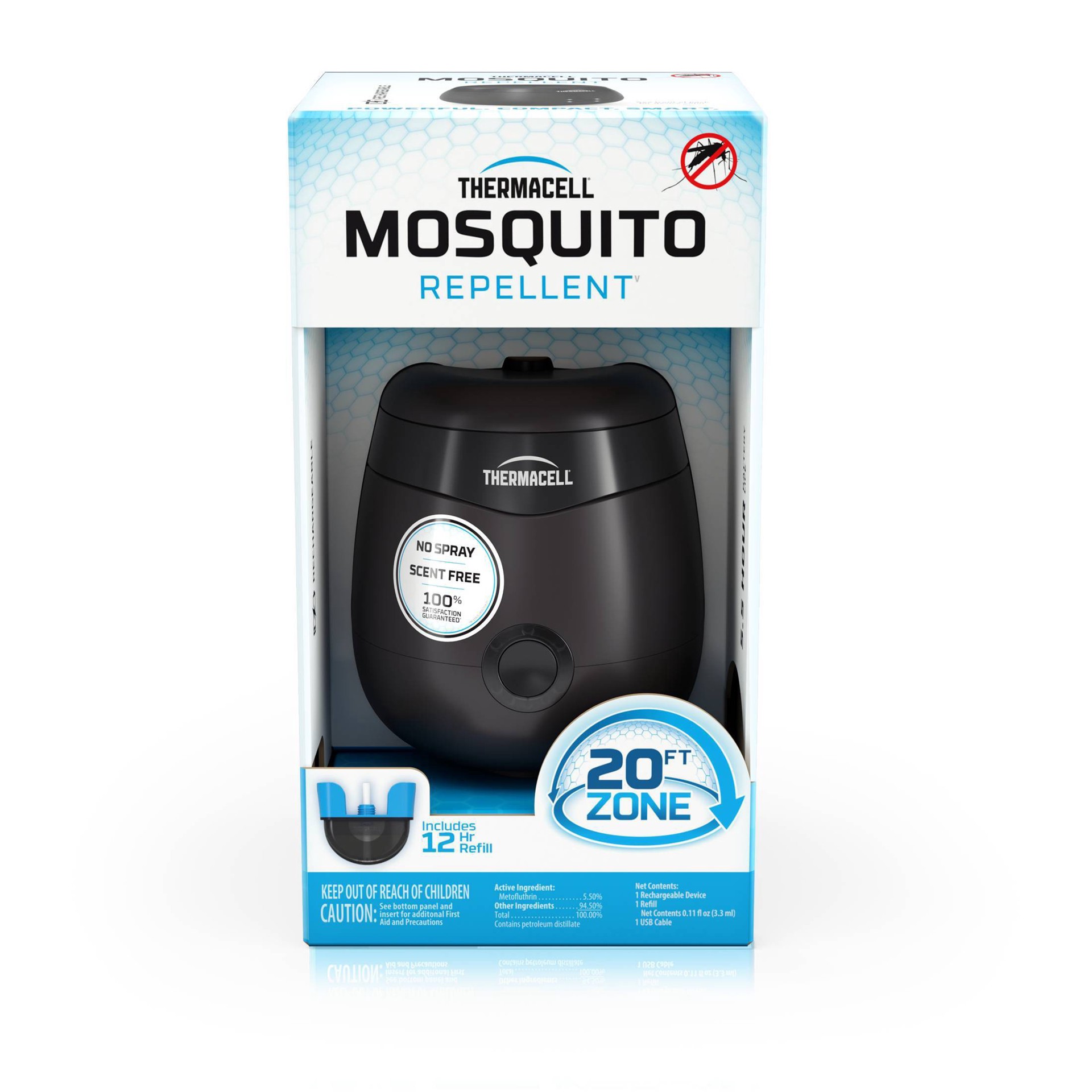 Thermacell Black E55 Rechargeable Mosquito Repeller with Refill