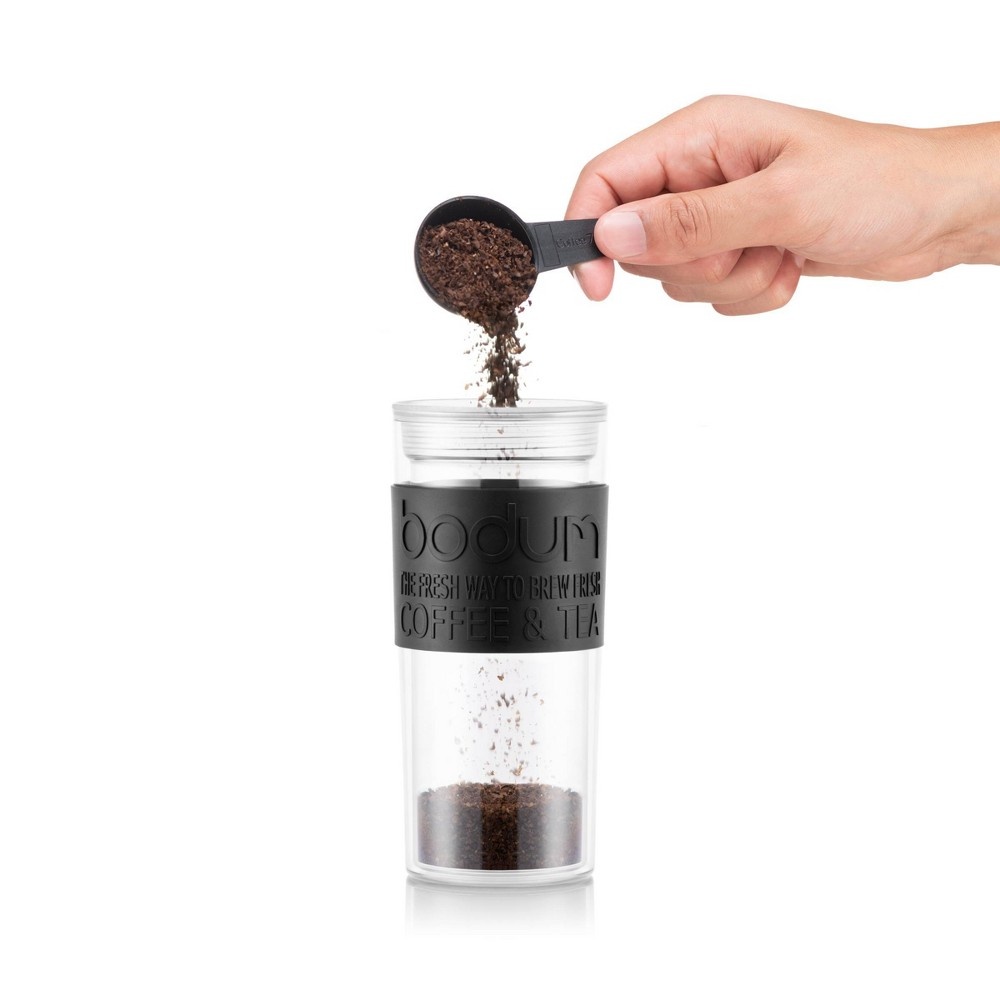 slide 2 of 8, Bodum 15oz Travel Coffee Press Double Wall Plastic - Black, 15 oz