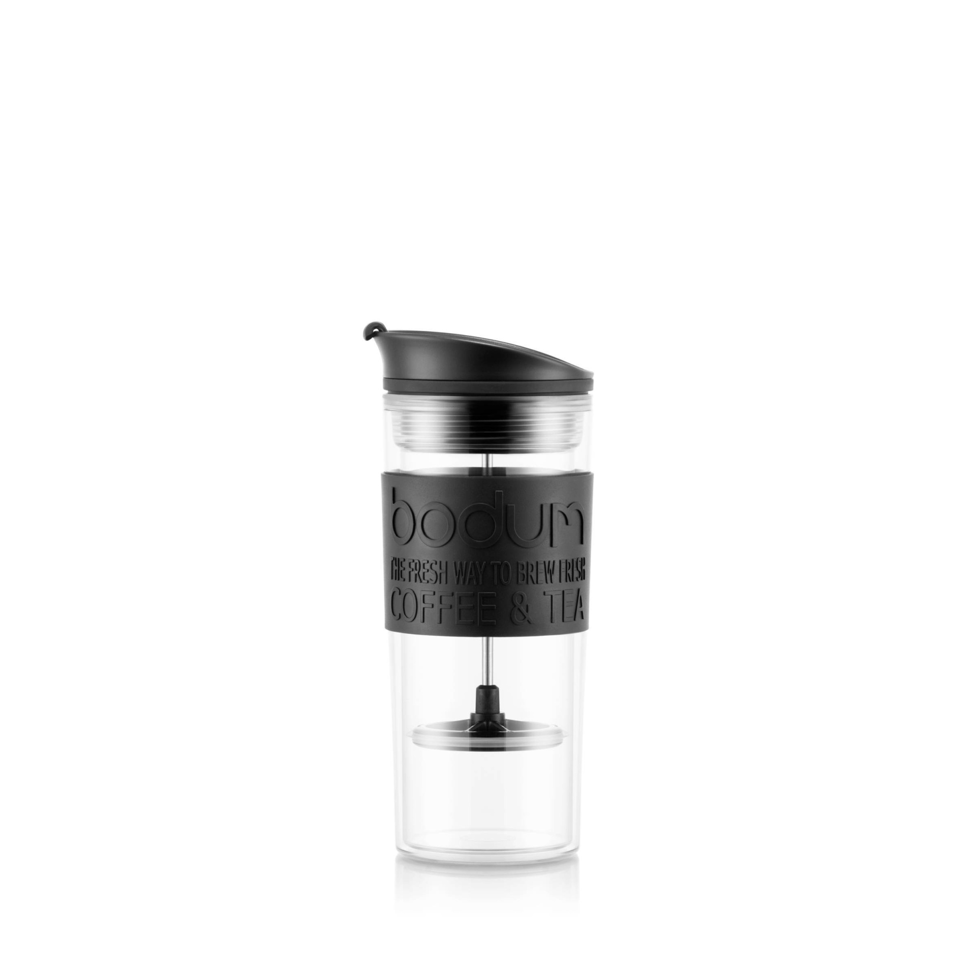 slide 1 of 8, Bodum 15oz Travel Coffee Press Double Wall Plastic - Black, 15 oz