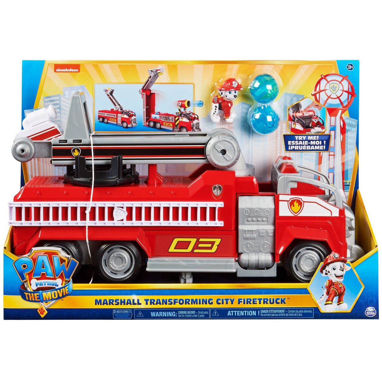slide 1 of 10, PAW Patrol: The Movie Marshall Transforming City Fire Truck, 1 ct
