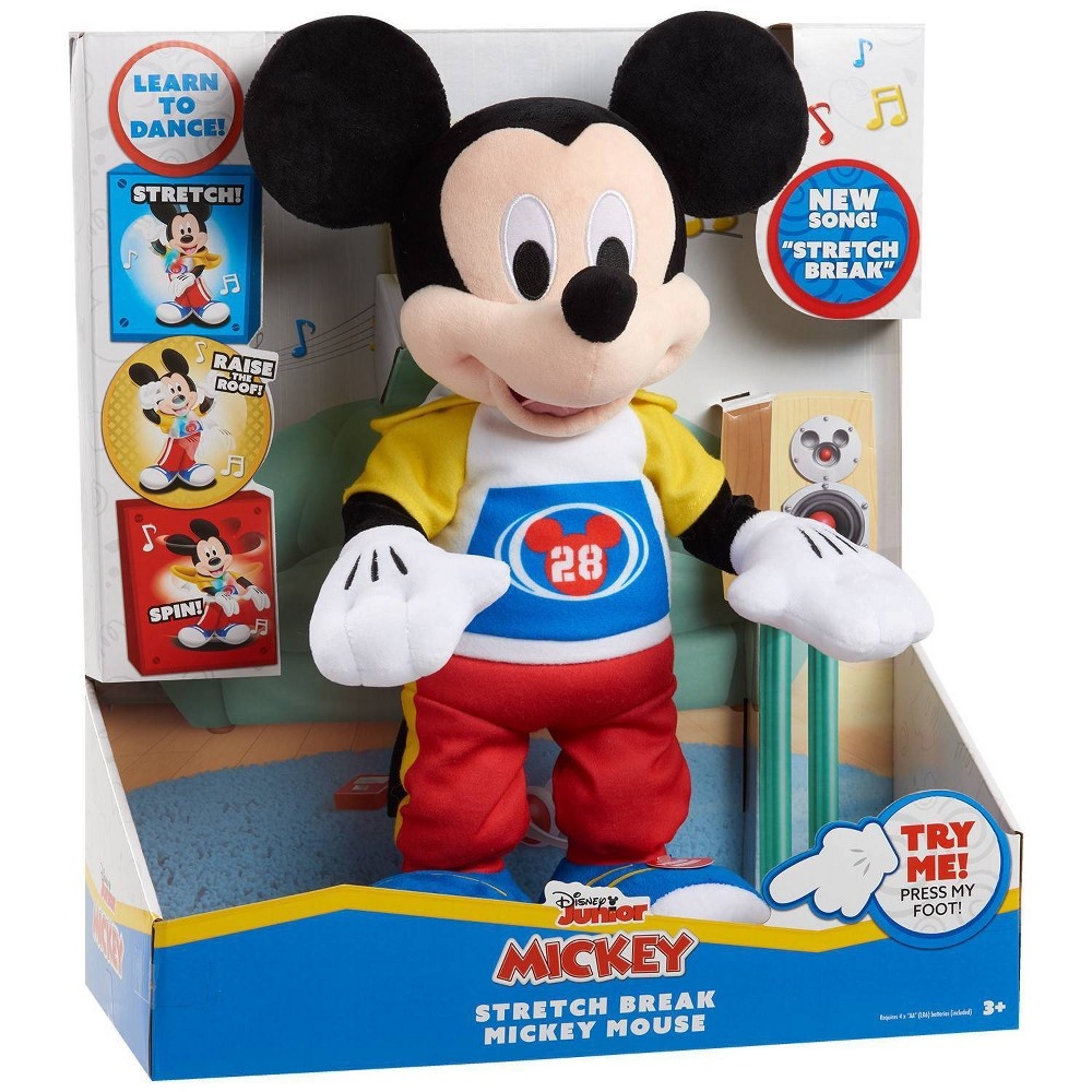 slide 4 of 5, Disney Junior Stretch Break Mickey Mouse Plush, 1 ct