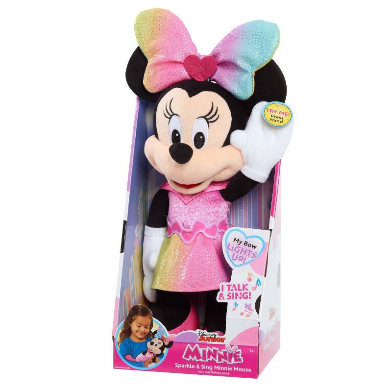 slide 6 of 9, Disney Junior Sparkle & Sing Minnie Mouse Plush, 1 ct
