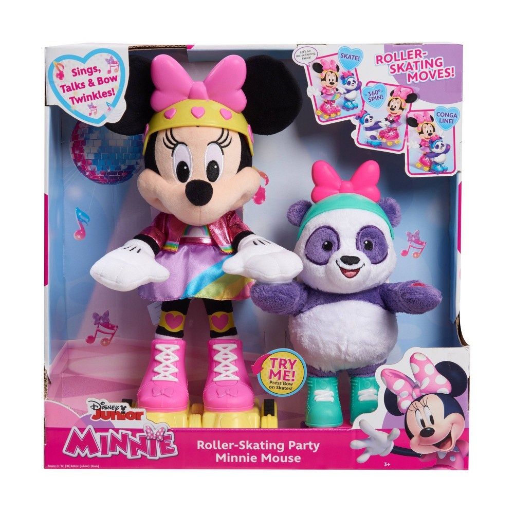 slide 4 of 9, Minnie Mouse Roller-Skating Party Plush, 1 ct