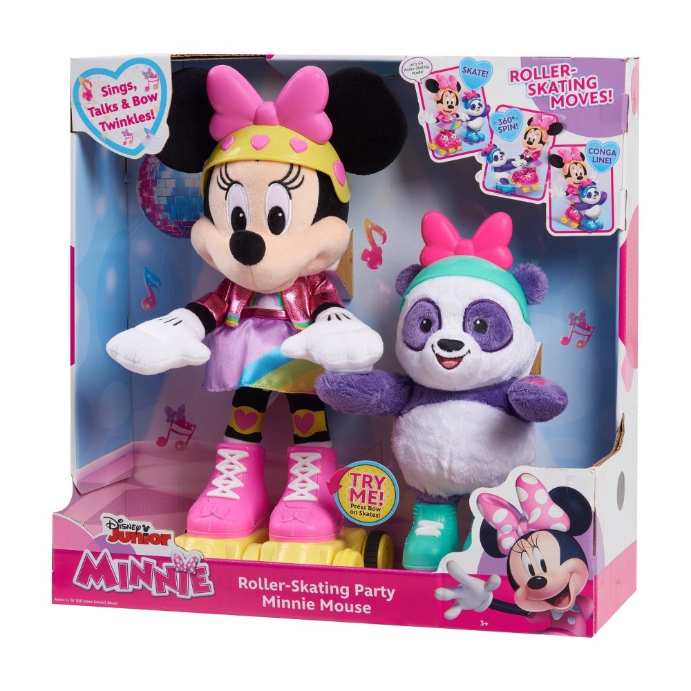 slide 5 of 9, Minnie Mouse Roller-Skating Party Plush, 1 ct