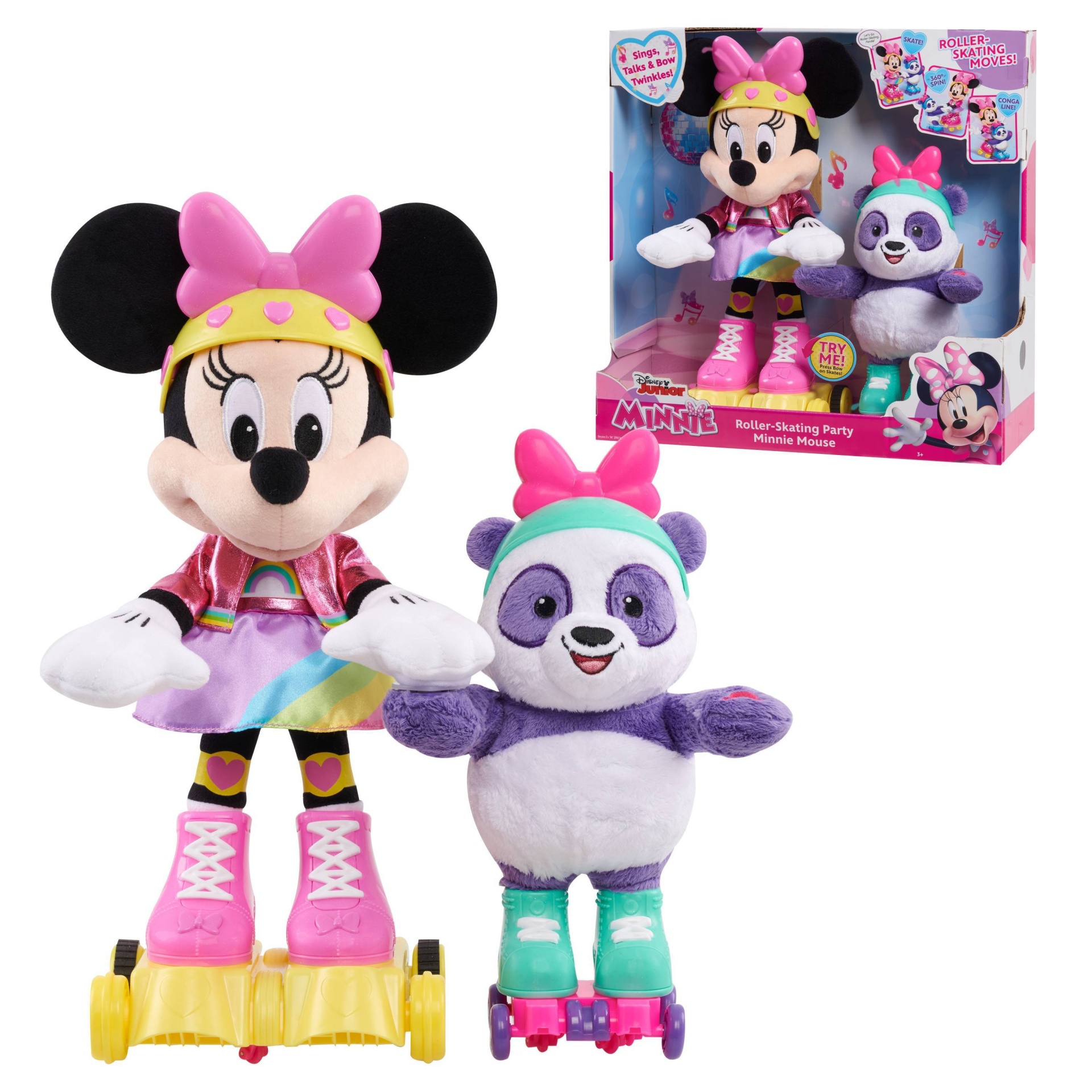 slide 1 of 9, Minnie Mouse Roller-Skating Party Plush, 1 ct