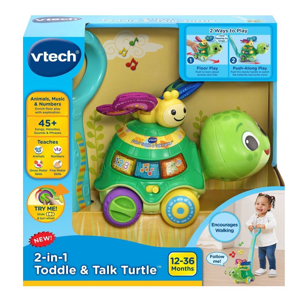 slide 9 of 9, VTech 2-in-1 Toddle & Talk Turtle, 1 ct
