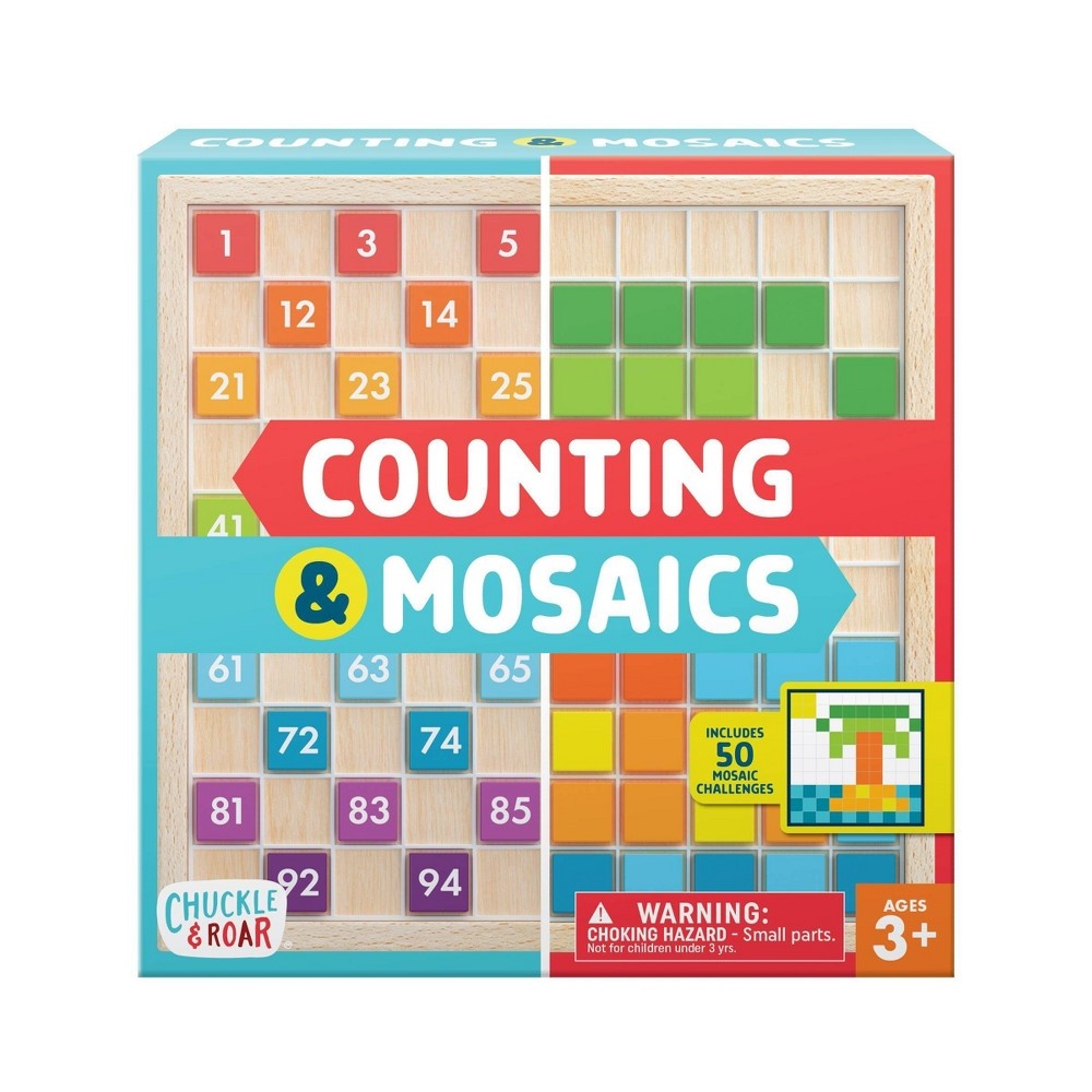 slide 3 of 8, Chuckle & Roar Counting & Mosaics Montessori Learning Activity Board, 1 ct