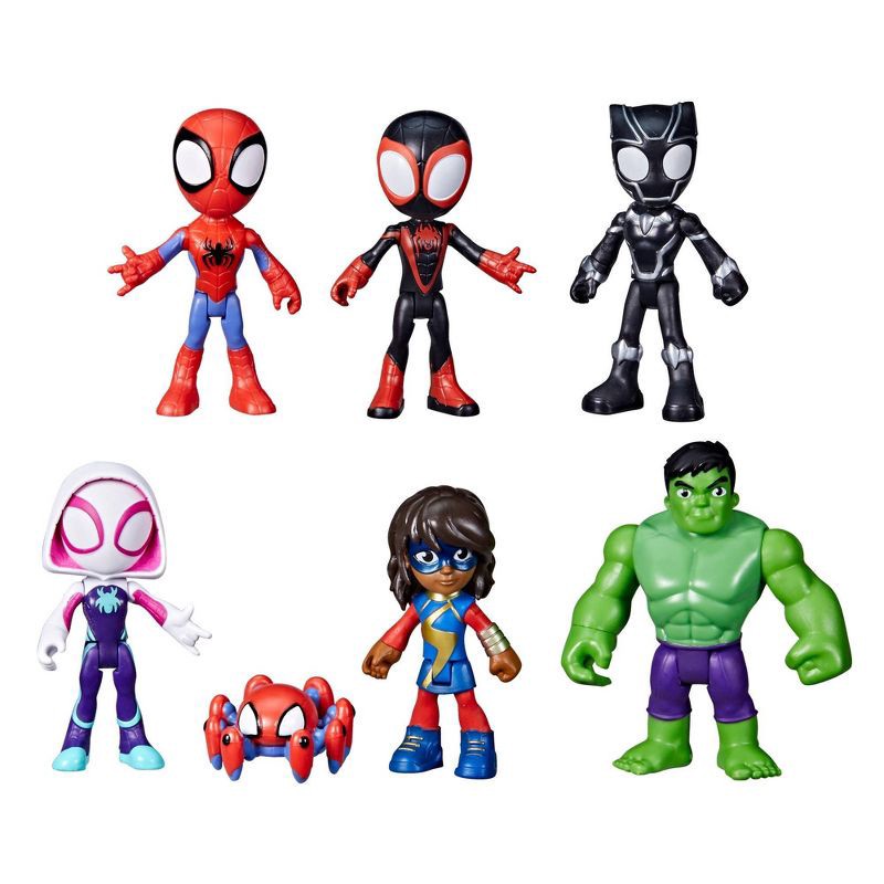 slide 1 of 6, Spider-Man Marvel Spidey and His Amazing Friends Team Spidey and Friends Figure Collection 7pk (Target Exclusive), 7 ct