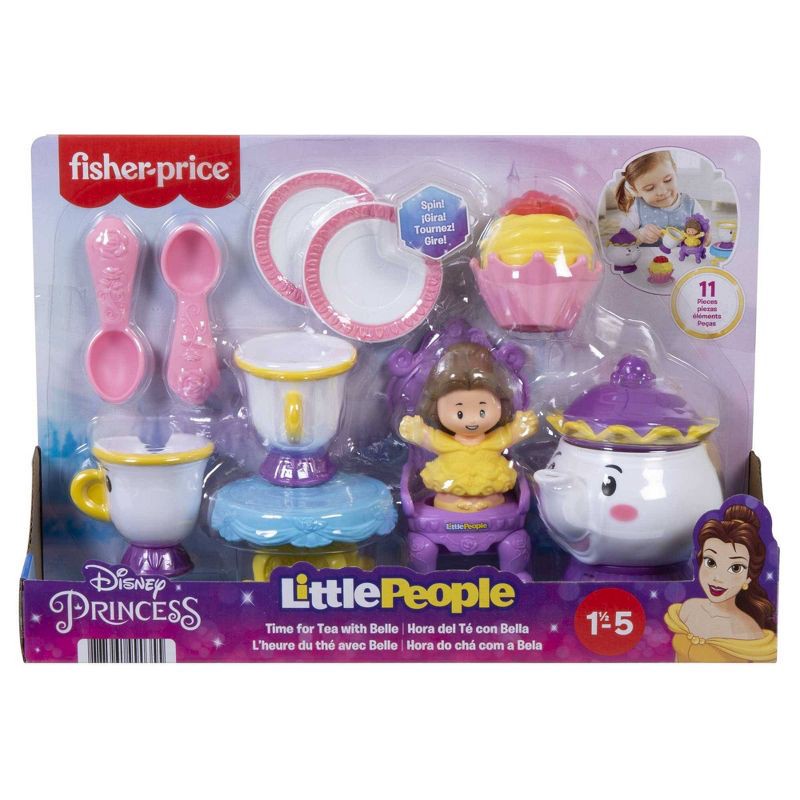 slide 2 of 6, Fisher-Price Little People Disney Princess Time for Tea with Belle, 1 ct