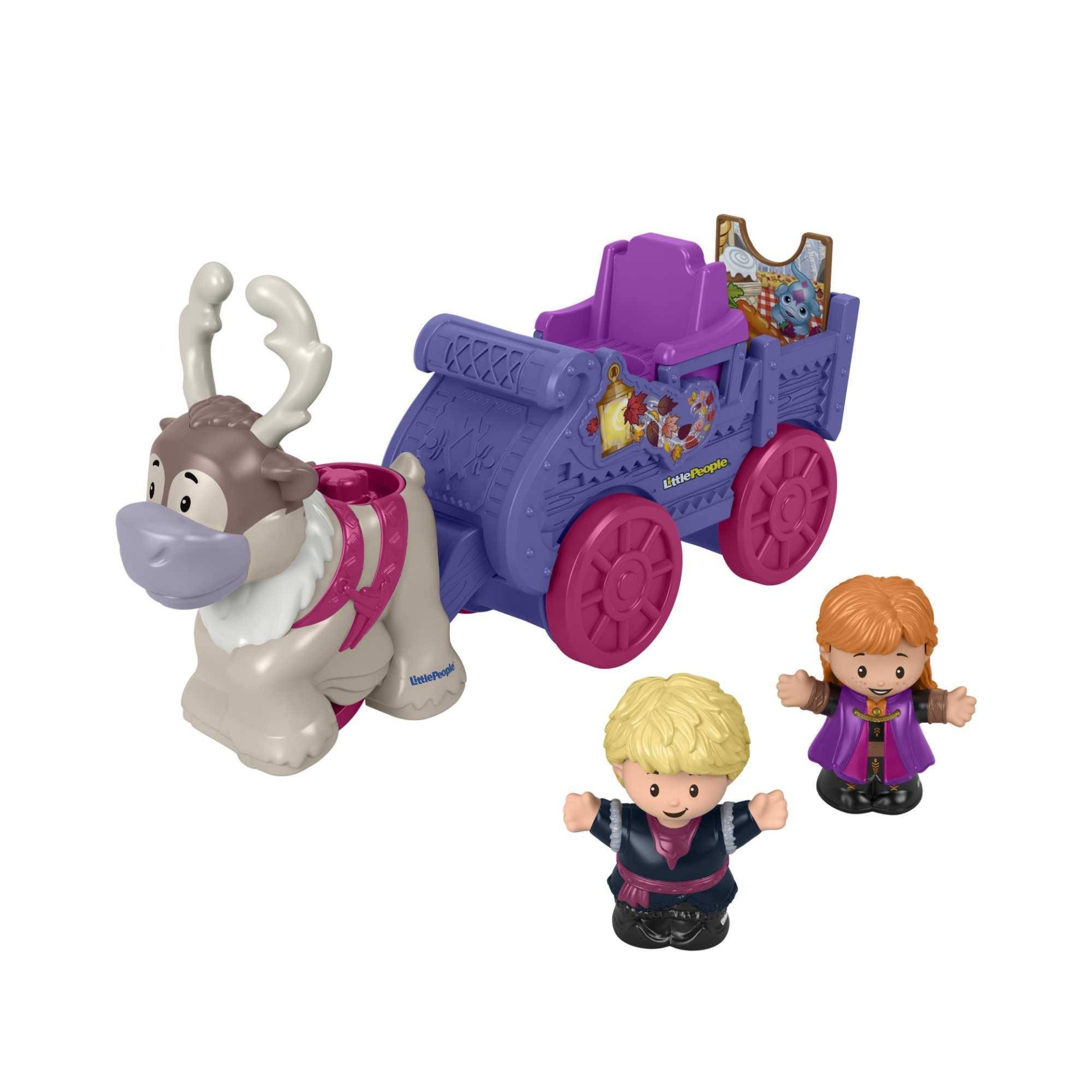 slide 1 of 6, Fisher-Price Little People Disney Frozen Anna & Kristoff's Wagon Playset, 1 ct