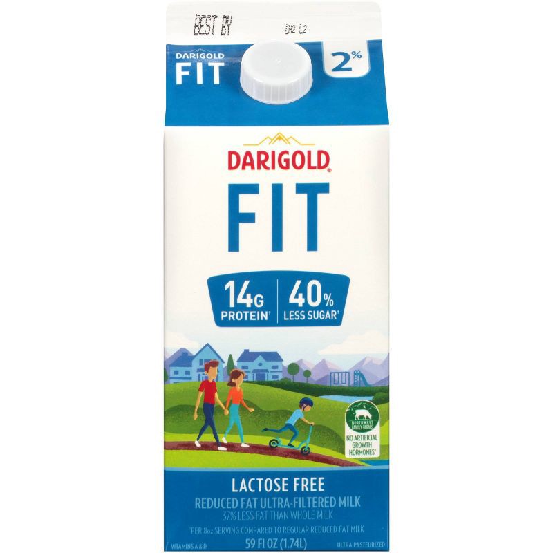 slide 1 of 4, Darigold FIT Lactose Free 2% Reduced Fat Milk - 59 fl oz, 59 fl oz