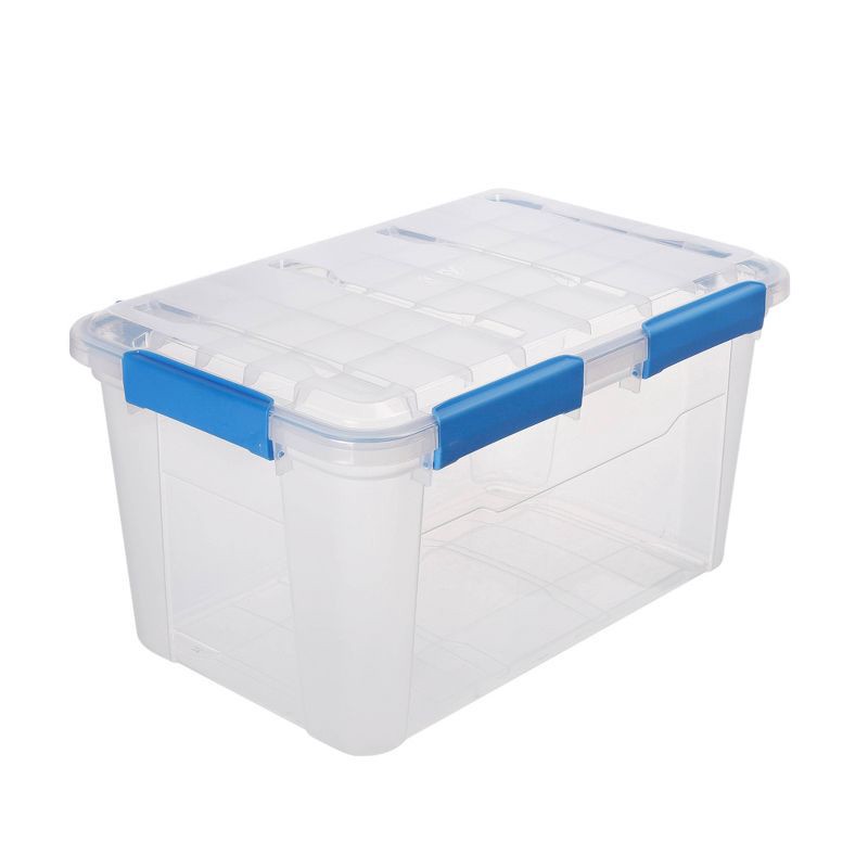 slide 1 of 3, Ezy Storage 52.8qt IP67 Waterproof Storage Box, 52.8 qt