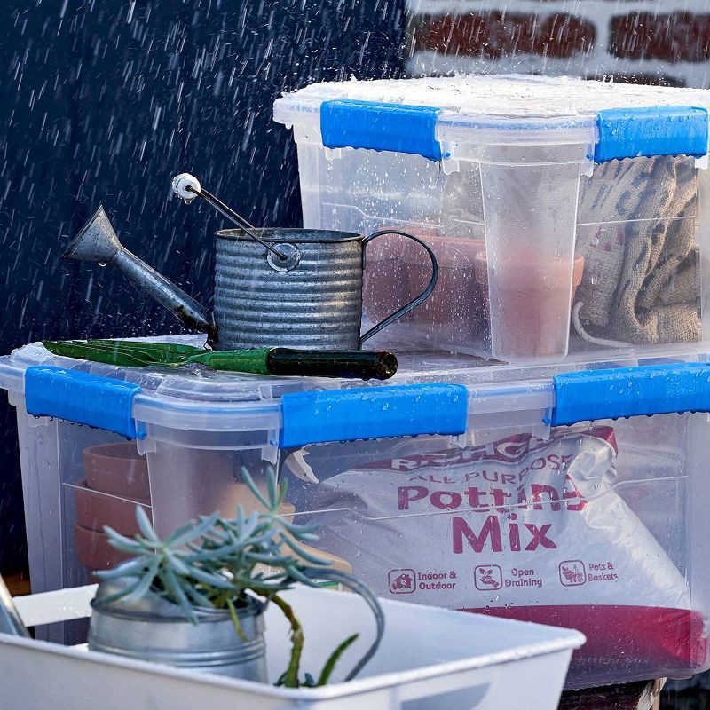 slide 3 of 4, Ezy Storage 79.3qt IP67 Waterproof Storage Box: Clear Stackable Utility Bin, Airtight, Polypropylene, 79.3 qt