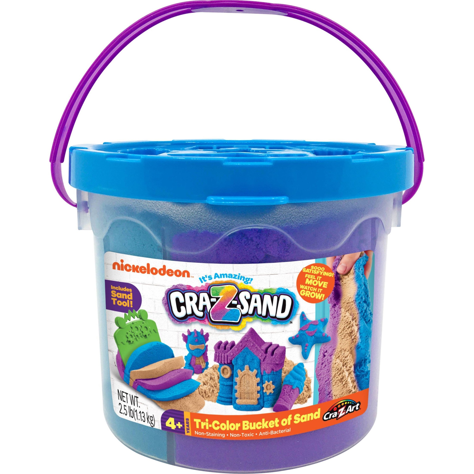 slide 1 of 7, Nickelodeon Cra-Z-Sand Tri-Color Bucket of Sand, 1 ct