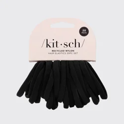 Kitsch Black Recycled Nylon Hair Elastics 20 ea