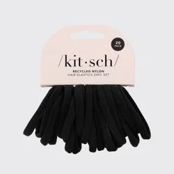 Kitsch Black Recycled Nylon Hair Elastics 20 ea