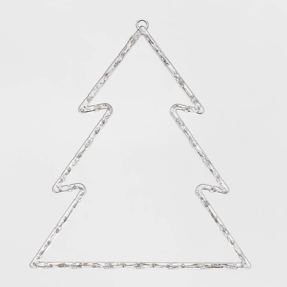 slide 2 of 3, 14in LED Rainbow Tree Hanging Decor Dew Drop Christmas Novelty Silhouette Lights Multicolor - Wondershop, 1 ct