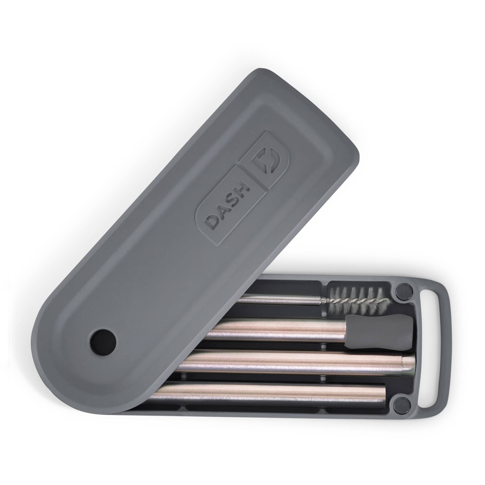 slide 8 of 13, Dash Magnetic Collapsible Super Straw with Carrying Case Gray, 1 ct