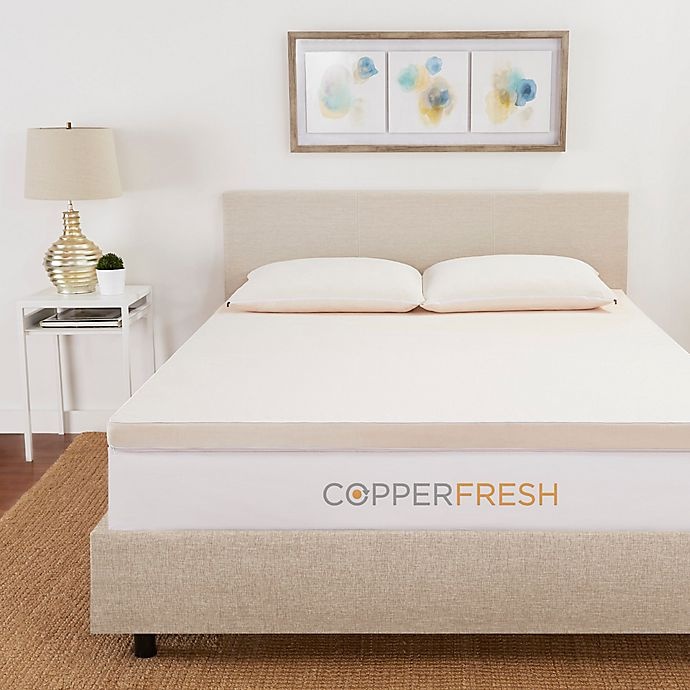 slide 3 of 9, Therapedic Gel CopperFresh Memory Foam King Mattress Topper, 2 in