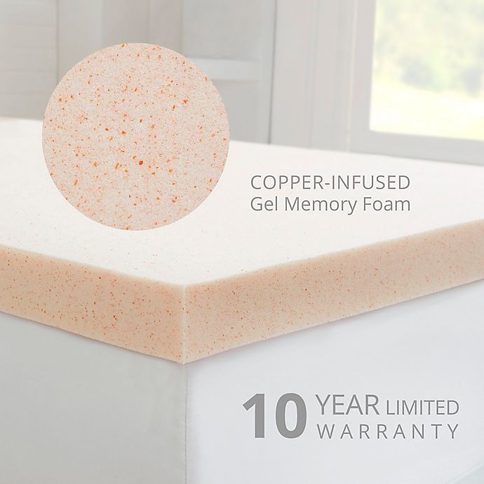 slide 4 of 9, Therapedic Gel CopperFresh Memory Foam King Mattress Topper, 2 in